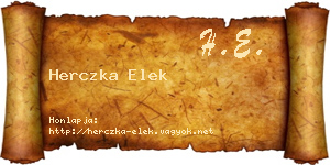 Herczka Elek névjegykártya